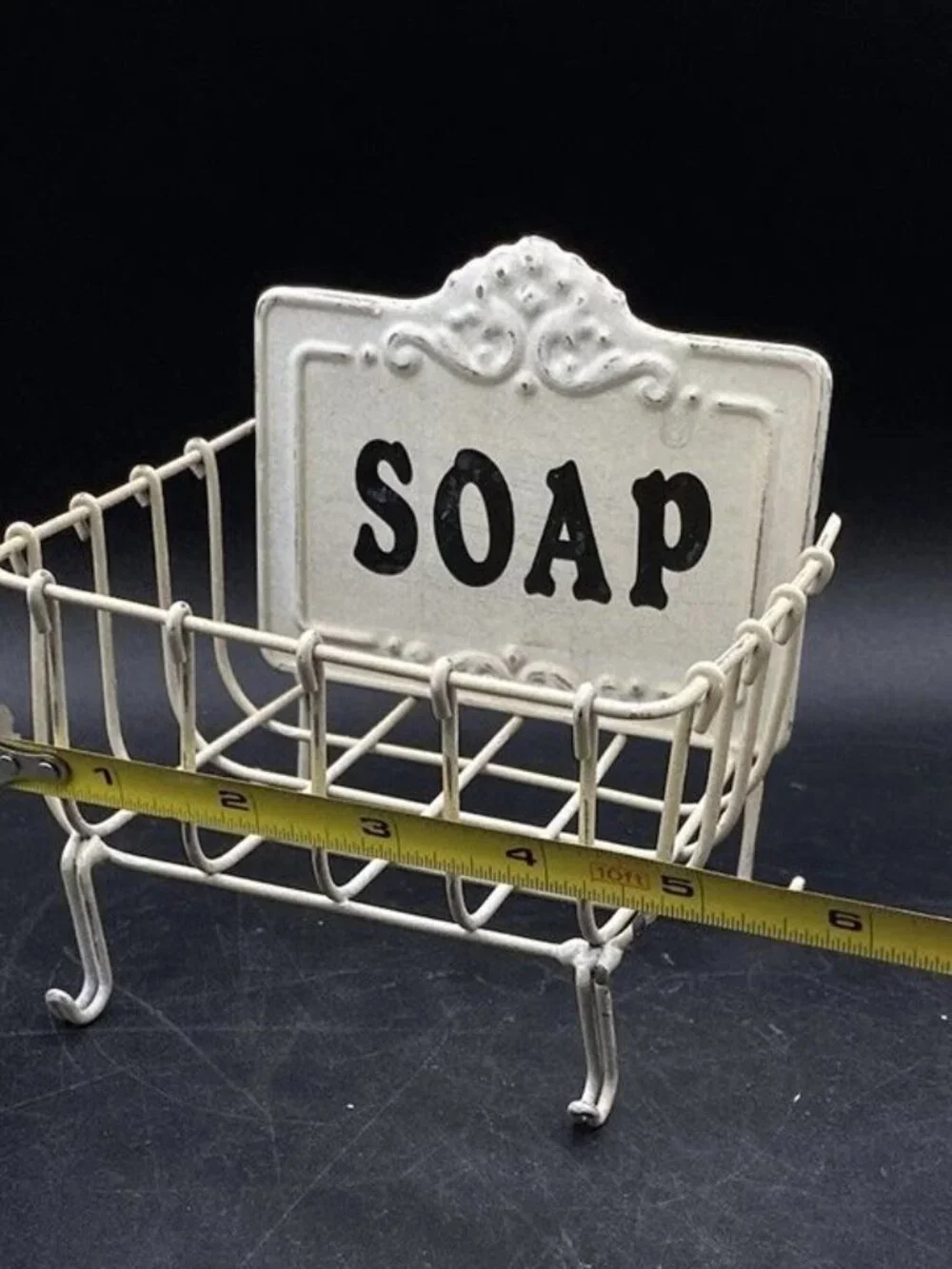 Soap Metal Wall Hanging Rack Dish Shabby Chic Farmhouse - Picture 6 of 11